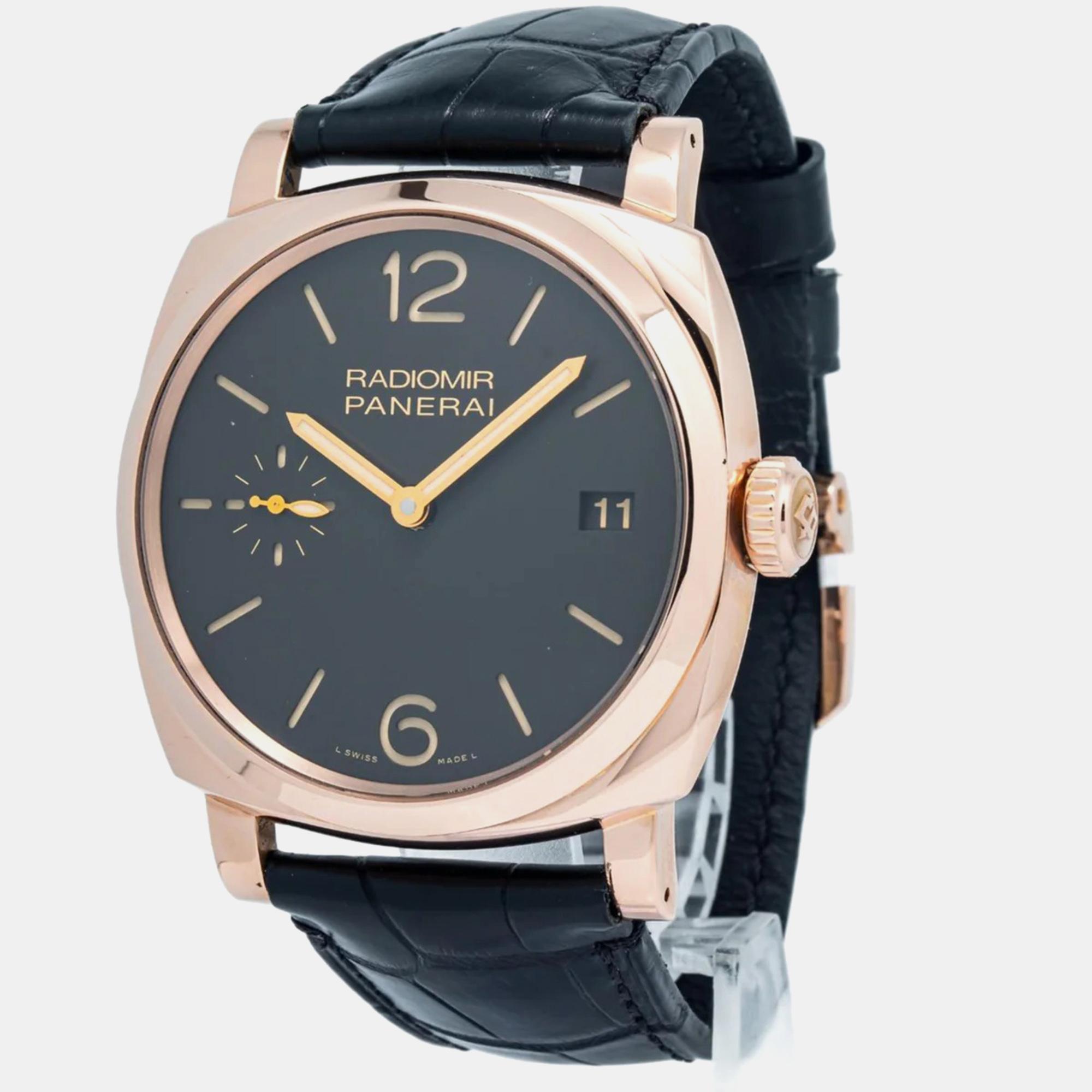 

Panerai Black 18K Rose Gold Radiomir PAM00515 Manual Winding Men's Wristwatch