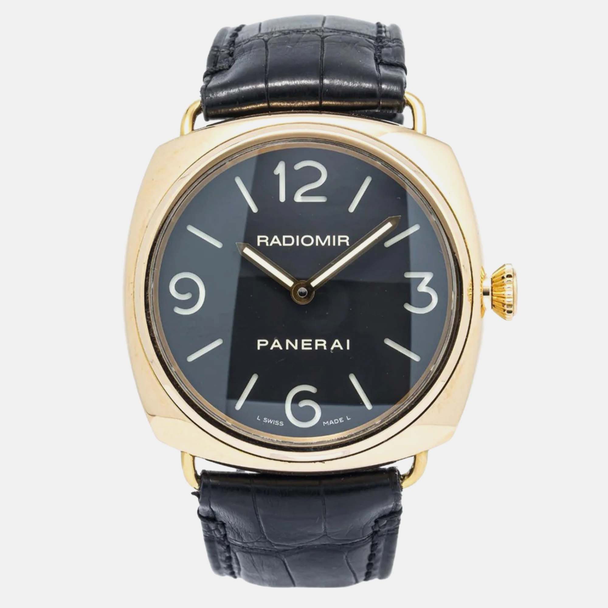 

Panerai Radiomir PAM00231 Manual Winding Black 18K Rose Gold Men's Wristwatch 45 mm
