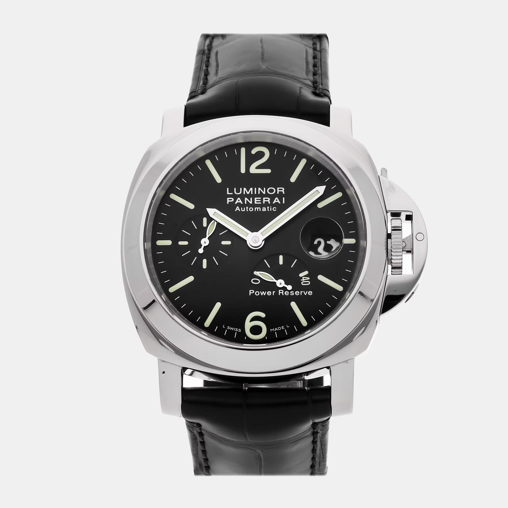 

Panerai Luminor Power Reserve PAM90 Automatic Stainless Steel Black Dial Men's Wristwatch