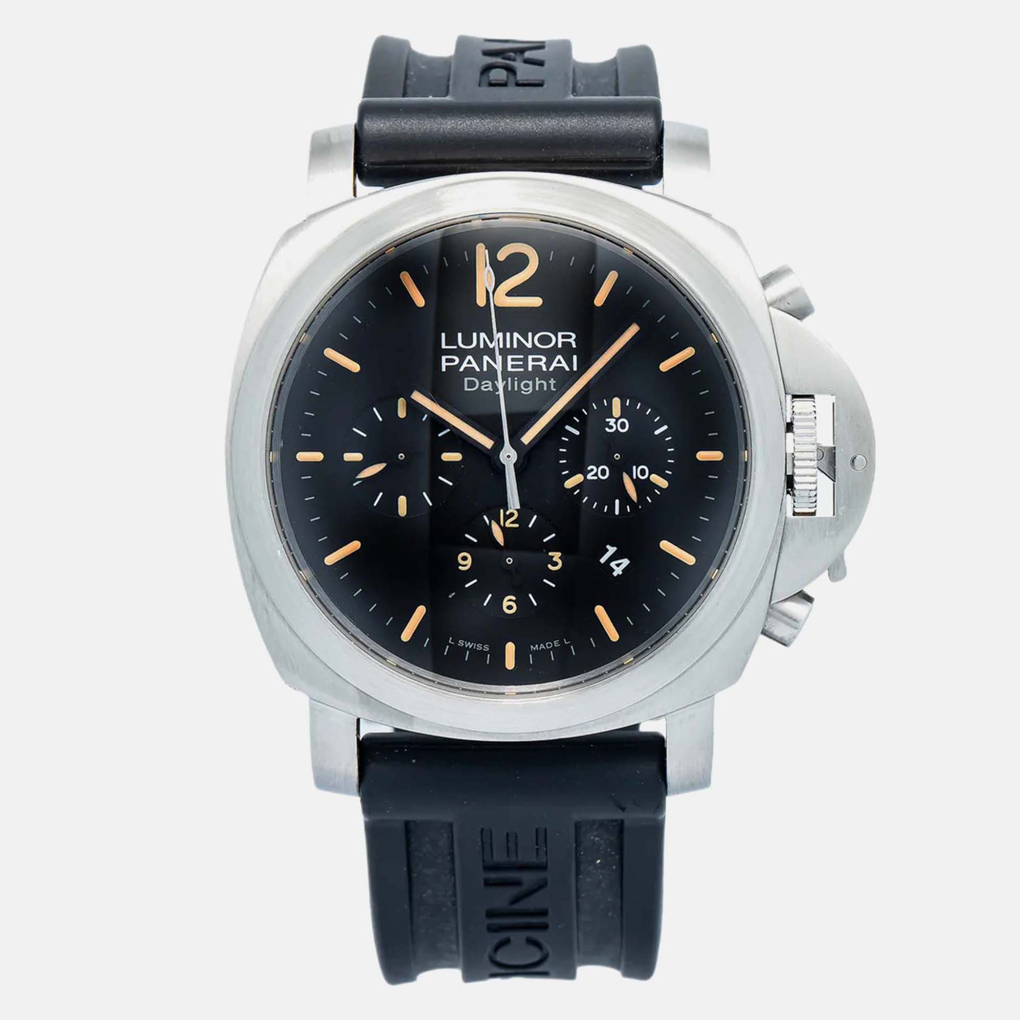 

Panerai Black Stainless Steel Luminor PAM00356 Automatic Men's Wristwatch