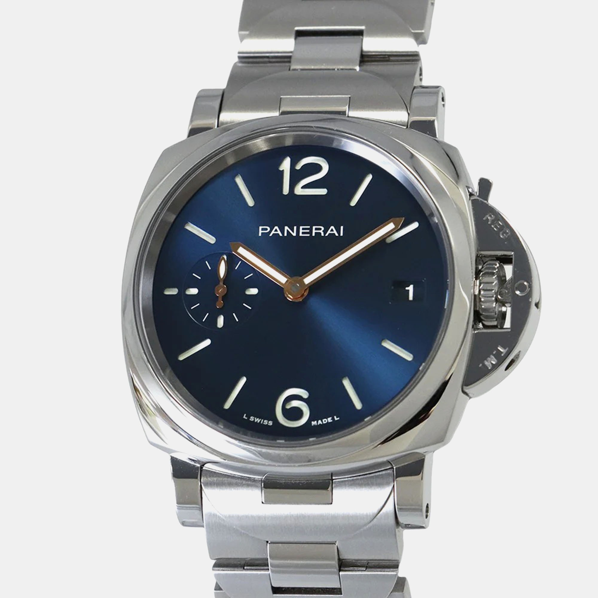 

Panerai Luminor PAM01123 Automatic Blue Stainless Steel Men's Wristwatch 38 mm
