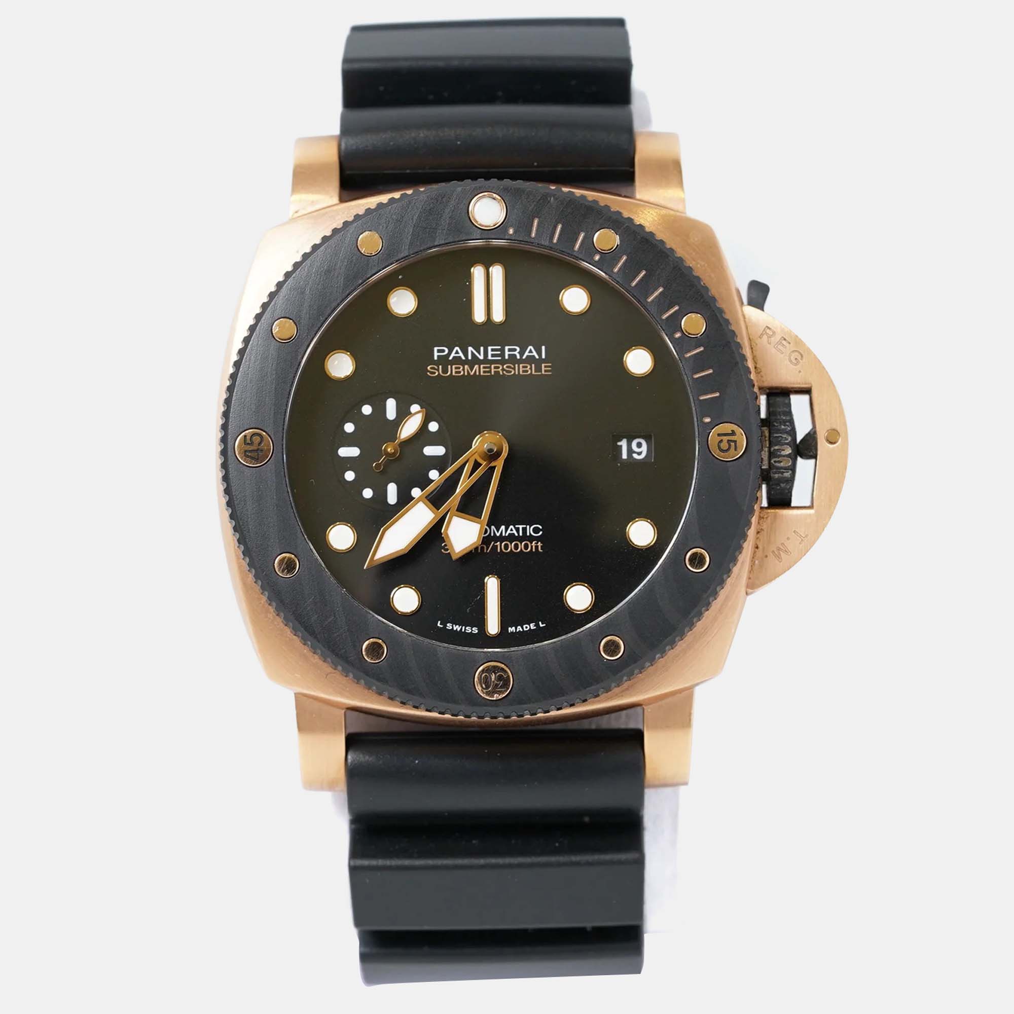 

Panerai Submersible PAM02070 Automatic Black 18k Rose Gold Men's Wristwatch 44 mm
