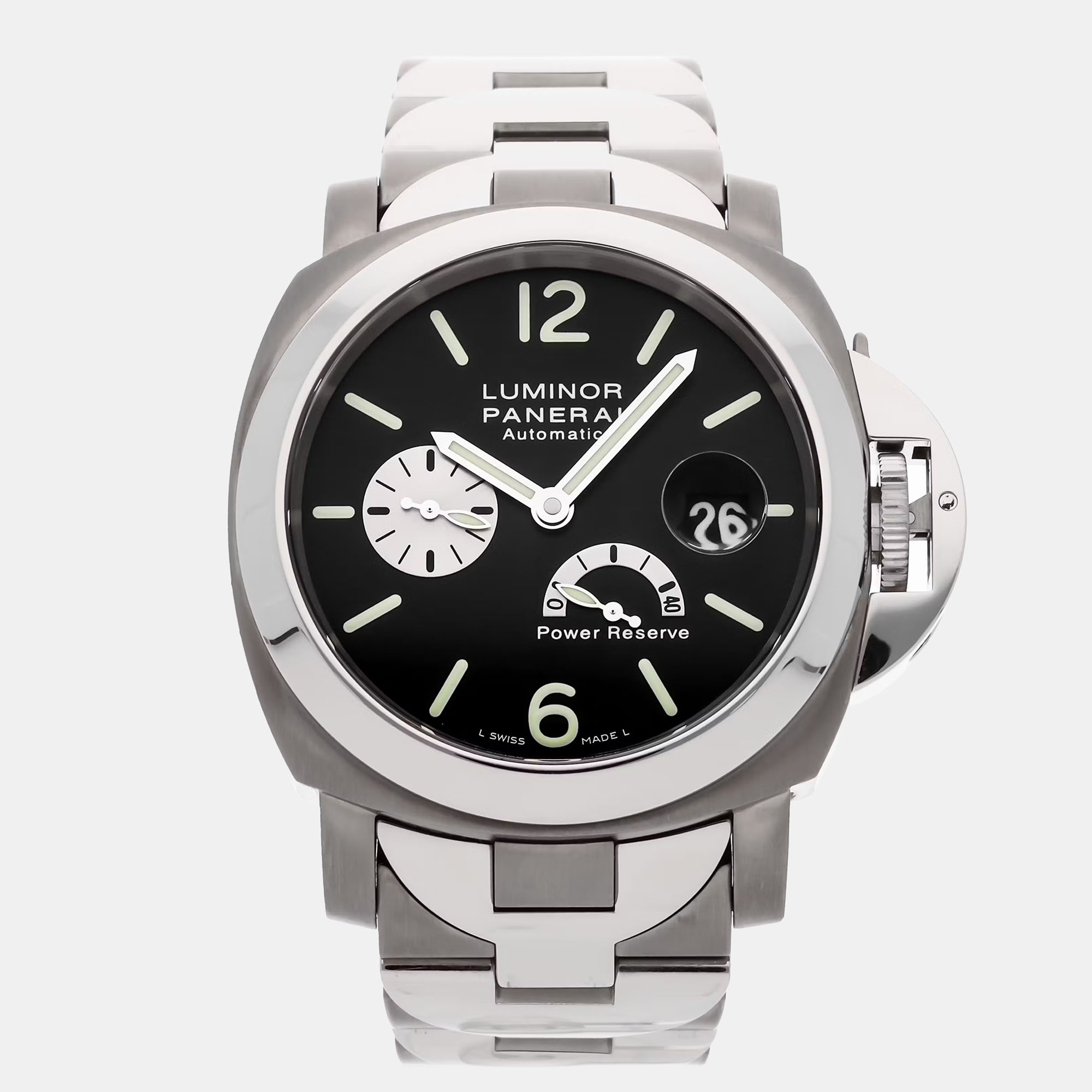 Pre-owned Panerai Luminor Power Reserve Pam 171 44 Mm In Black