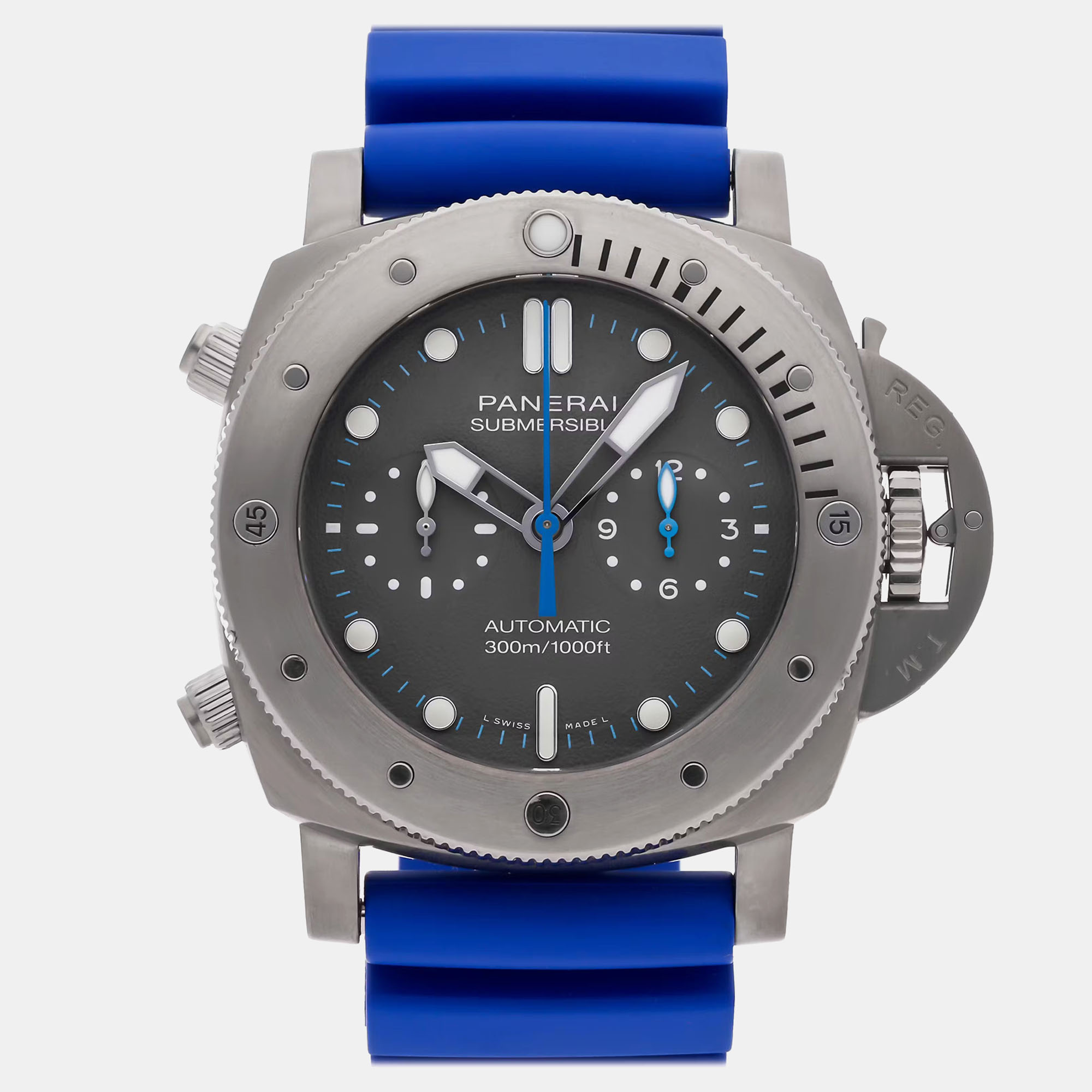 Pre-owned Panerai Submersible Flyback Chronograph Jimmy Chin Edition Pam 1207 In Gray