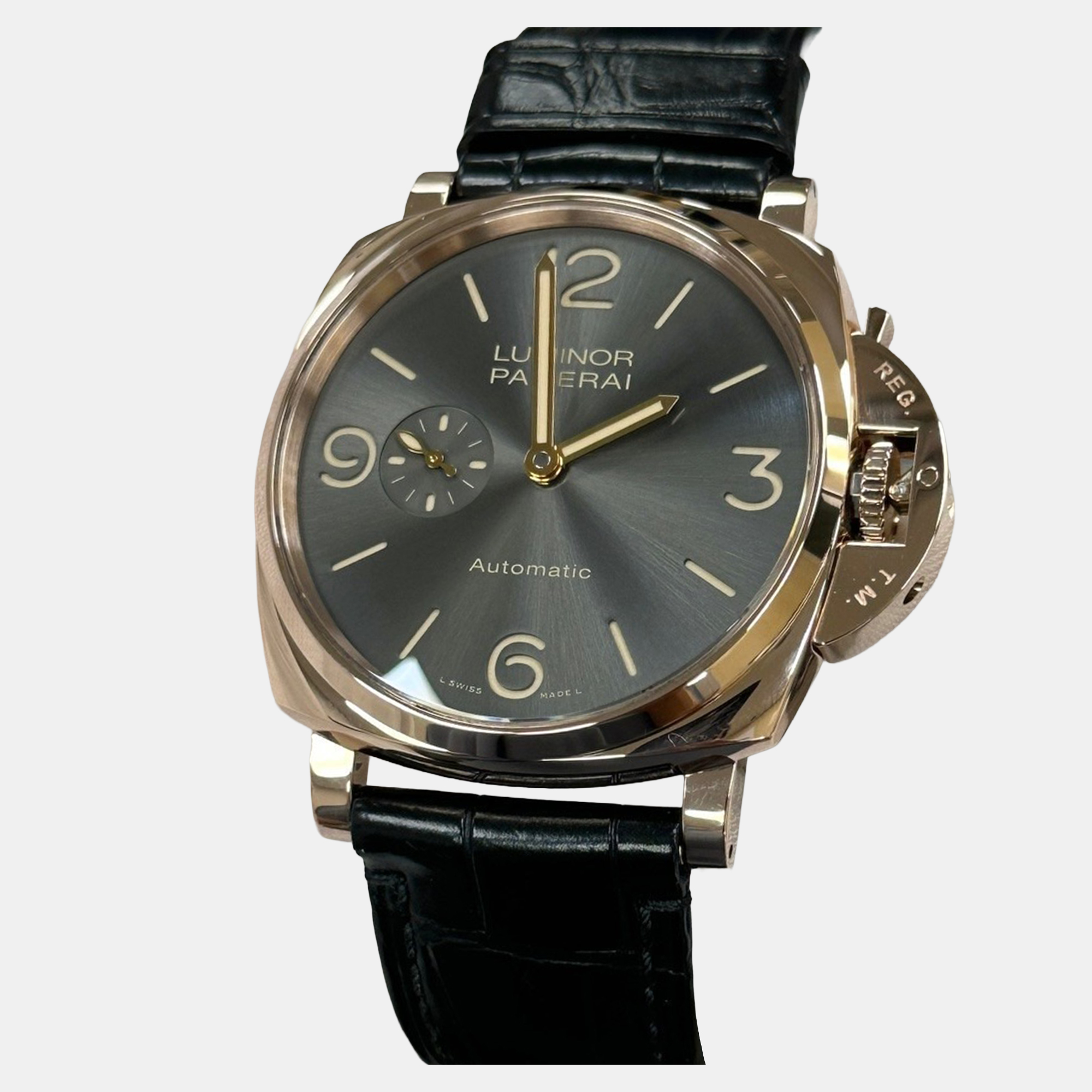 

Panerai Luminor Due PAM00675 Automatic Gray 18k Rose Gold Men's Wristwatch 45 mm, Grey