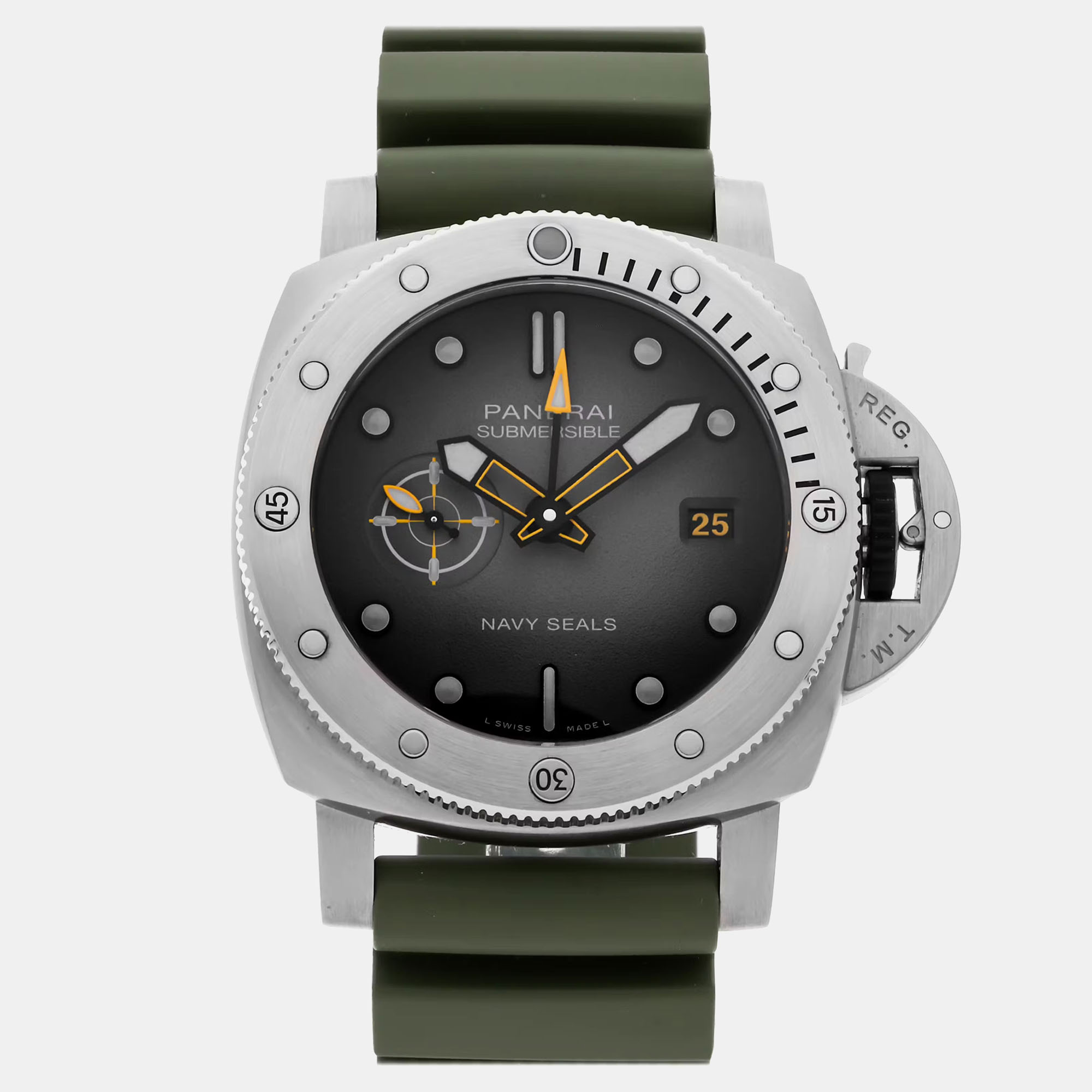 

Pre-Owned Panerai Submersible PAM 1323 Automatic Grey Stainless Steel Men's Wristwatch 44 mm