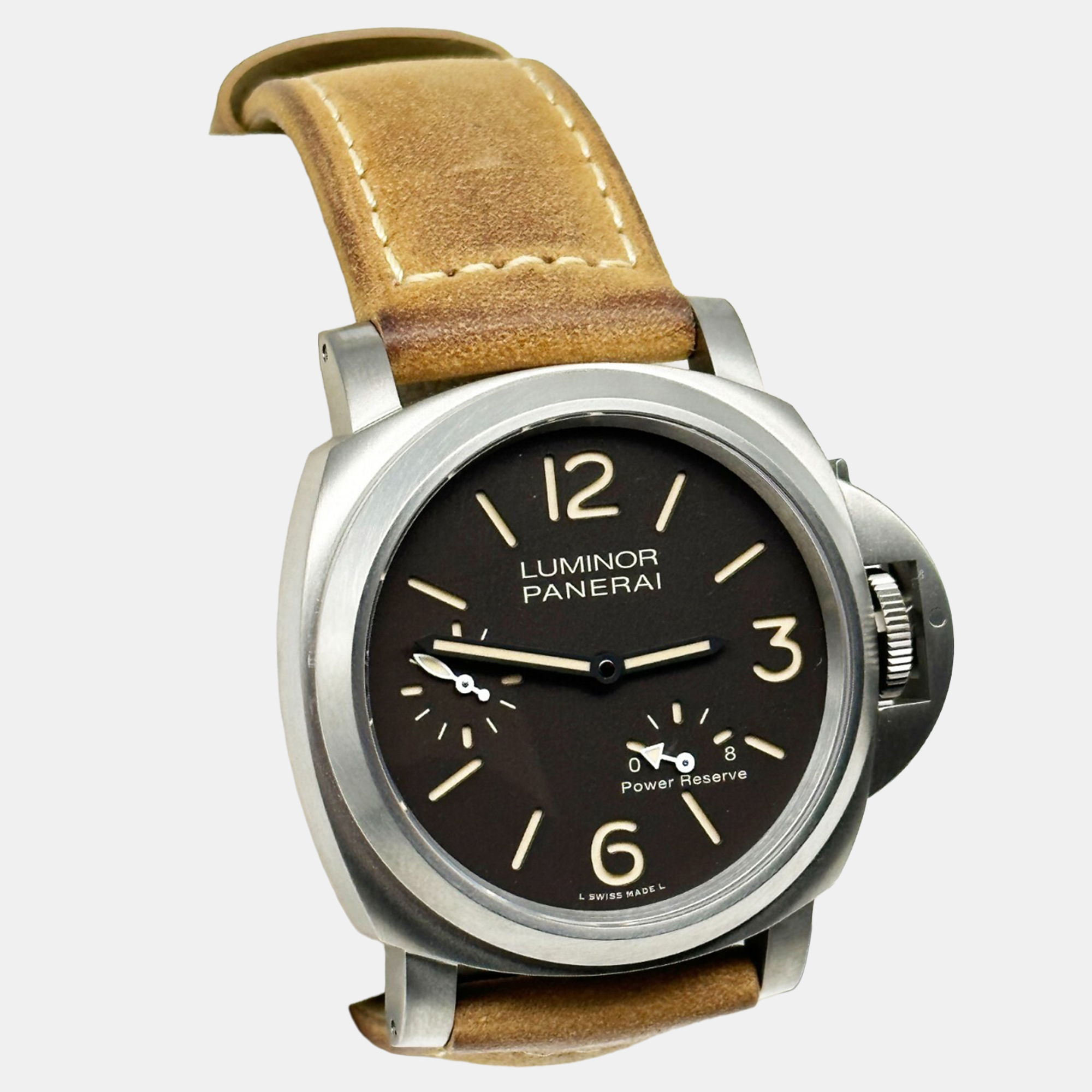 

Panerai Luminor PAM00797 Manual Black Titanium Men's Wristwatch, Brown