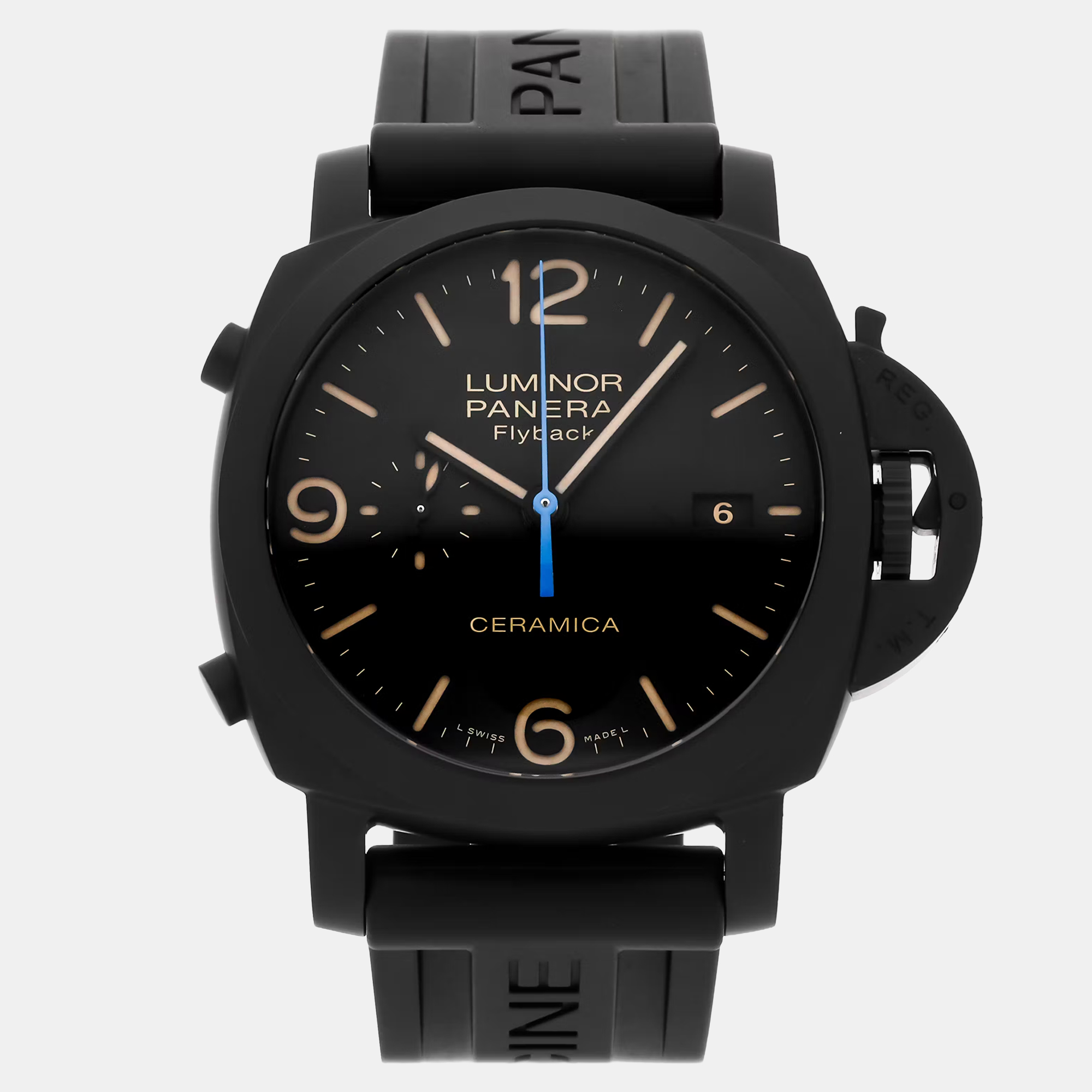 

Pre-Owned Panerai Luminor 3 Days Chronograph Flyback PAM 580 Automatic Men's Watch 44 mm, Black