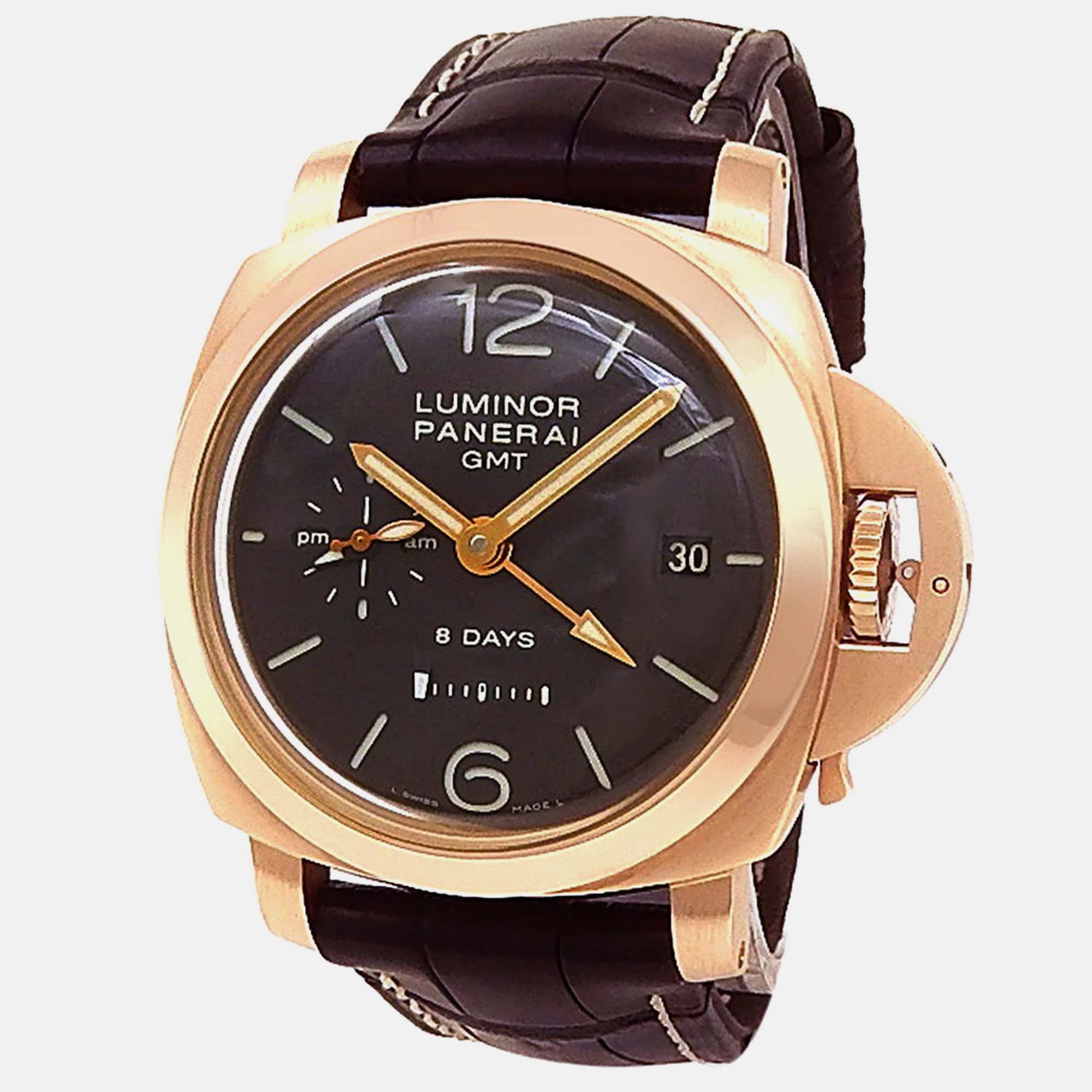 

Panerai Luminor GMT PAM00289 Manual Winding Brown Dial 18k Rose Gold Men's Wristwatch 44 mm