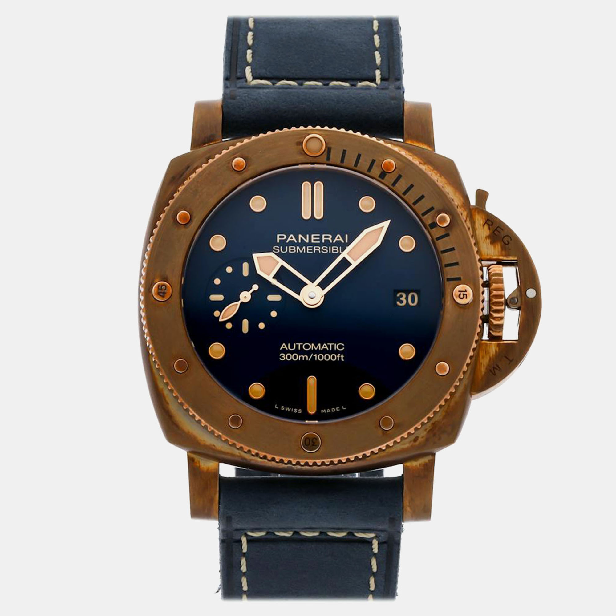 

Pre-Owned Panerai Submersible Bronzo PAM 1074, Blue