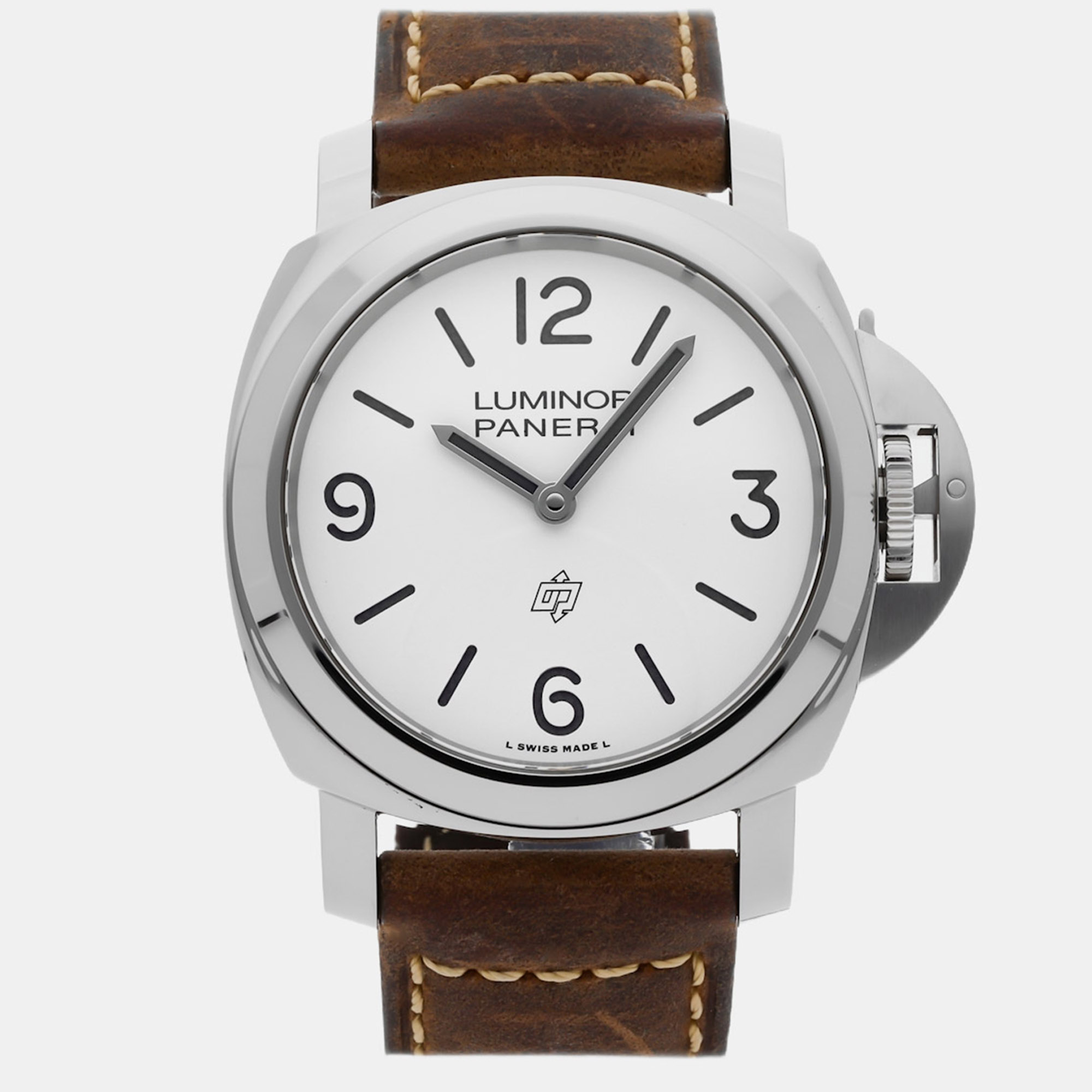 Pre-owned Panerai Luminor Base Logo Pam 1087 In White