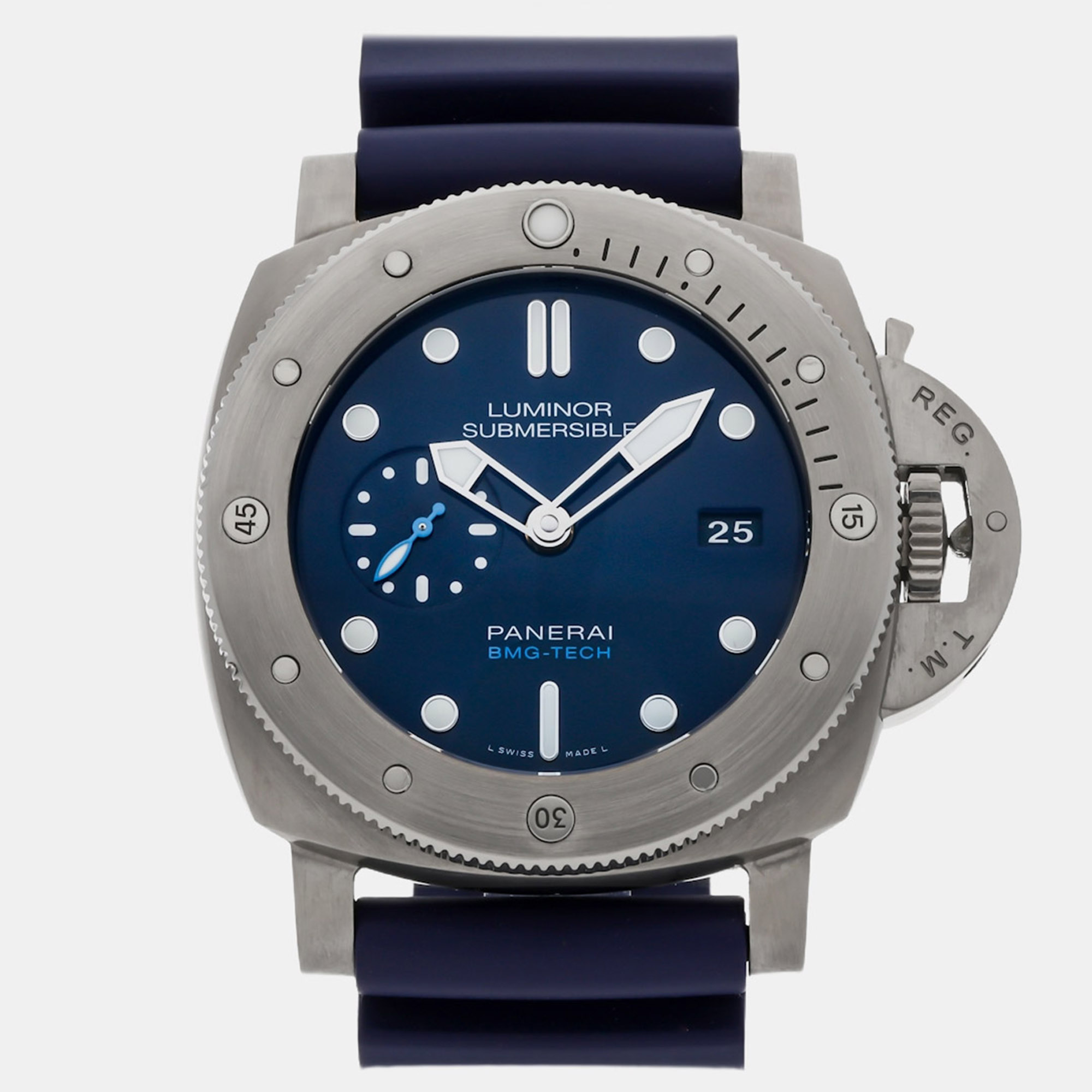 Pre-owned Panerai Submersible Bmg-tech Pam 692 In Blue