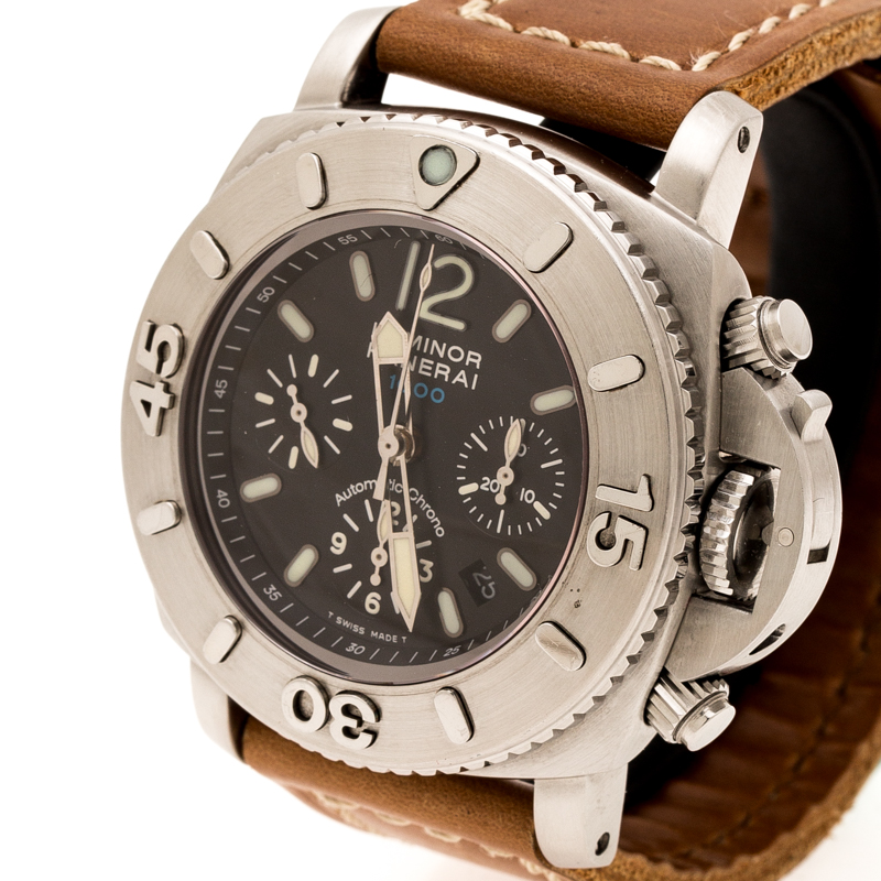 

Panerai Black Stainless Steel Luminor Submersible PAM, Brown