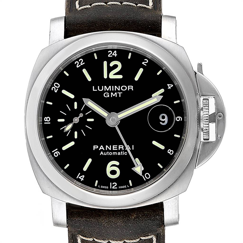 

Panerai Black Stainless Steel Luminor GMT PAM00244 Men's Wristwatch