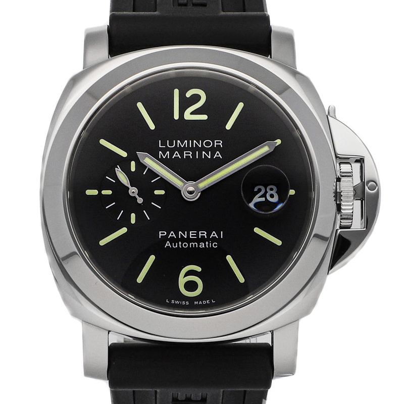 

Panerai Black Stainless Steel Luminor Marina PAM00104 Men's Wristwatch