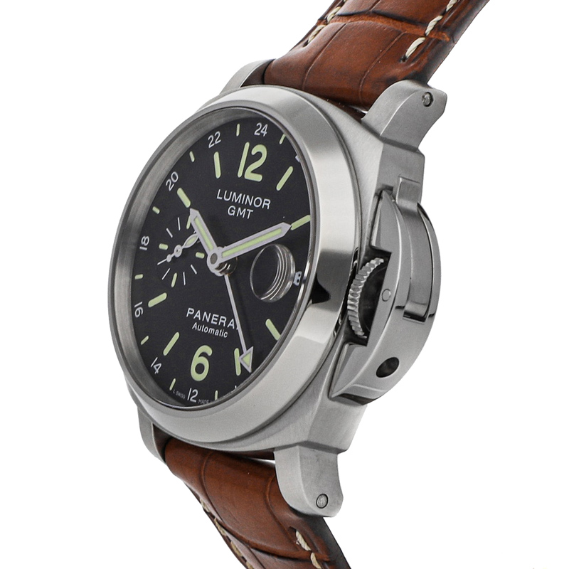 

Panerai Black Stainless Steel Luminor GMT PAM00244 Men's Wristwatch