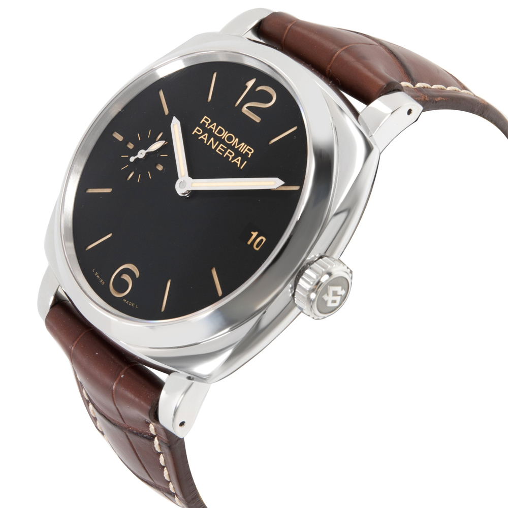 

Panerai Black Stainless Steel and Leather Radiomir