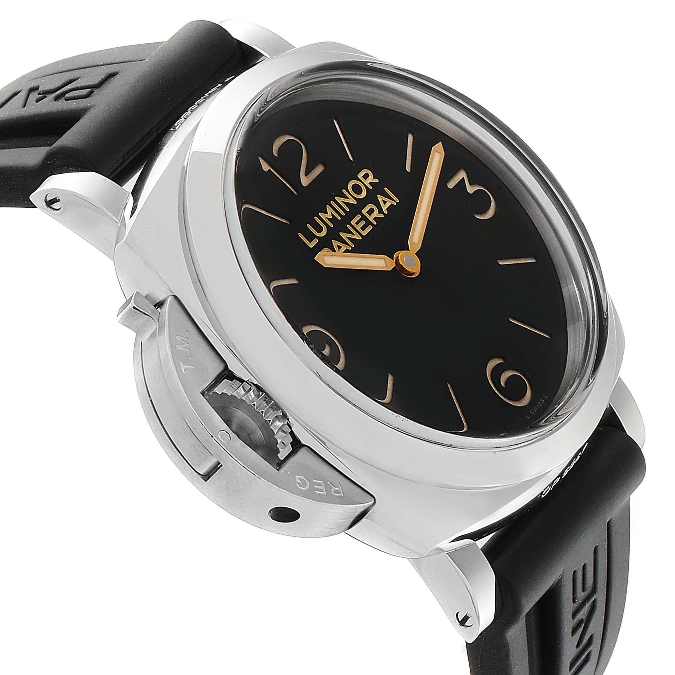 

Panerai Black Stainless Steel and Rubber Luminor