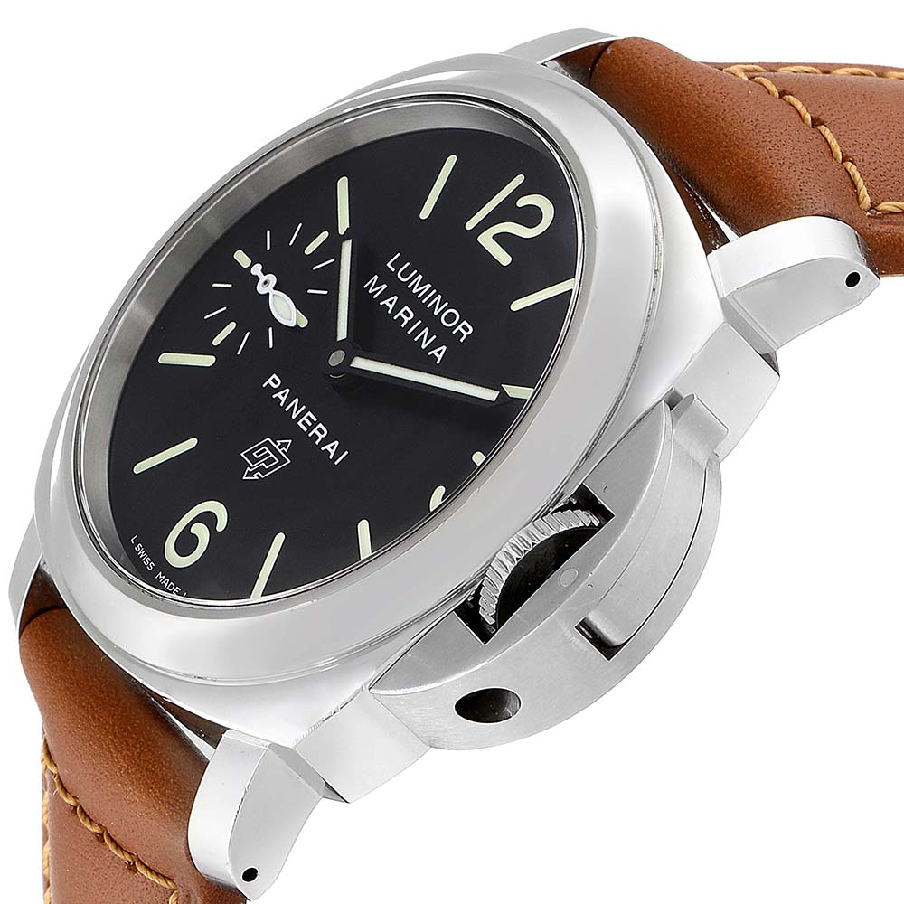 

Panerai Black Stainless Steel Luminor PAM01005 Men's Wristwatch