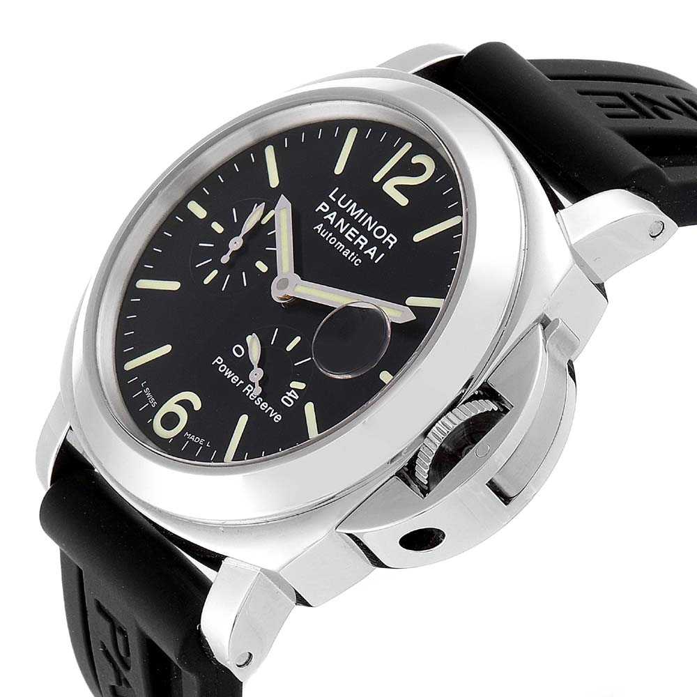 

Panerai Black Stainless Steel Luminor Power Reserve Automatic PAM00090 Men's Wristwatch