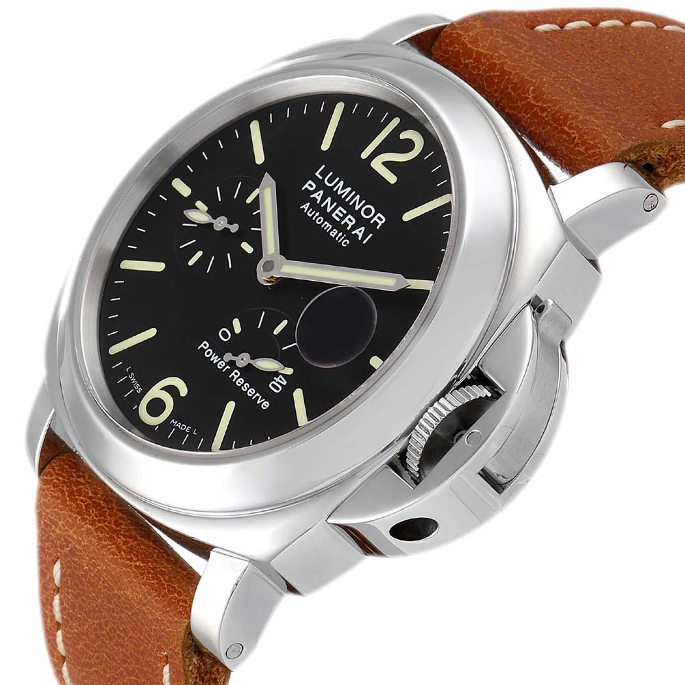 

Panerai Black Stainless Steel Luminor Power Reserve Automatic PAM00090 Men's Wristwatch