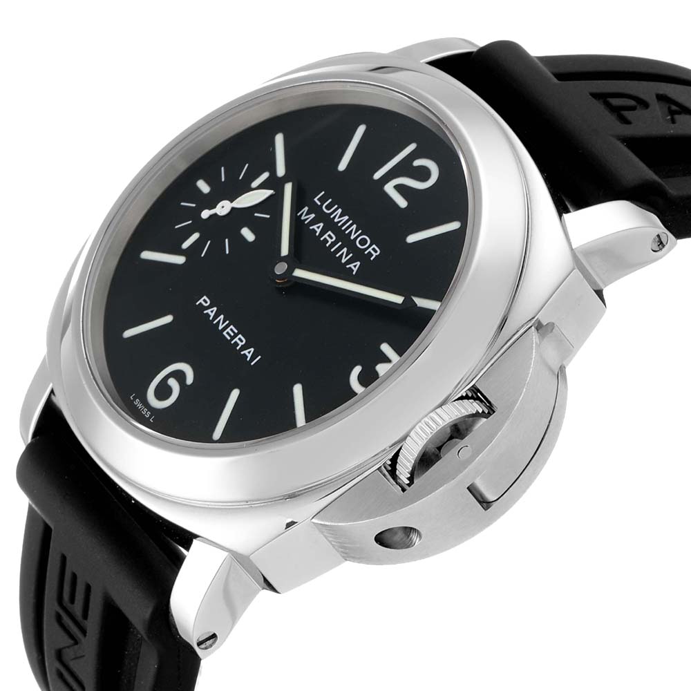 

Panerai Black Stainless Steel Luminor Marina PAM00111 Men's Wristwatch