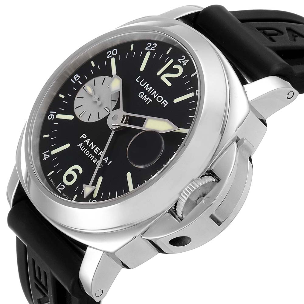 

Panerai Black Stainless Steel Luminor GMT Automatic PAM00088 Men's Wristwatch