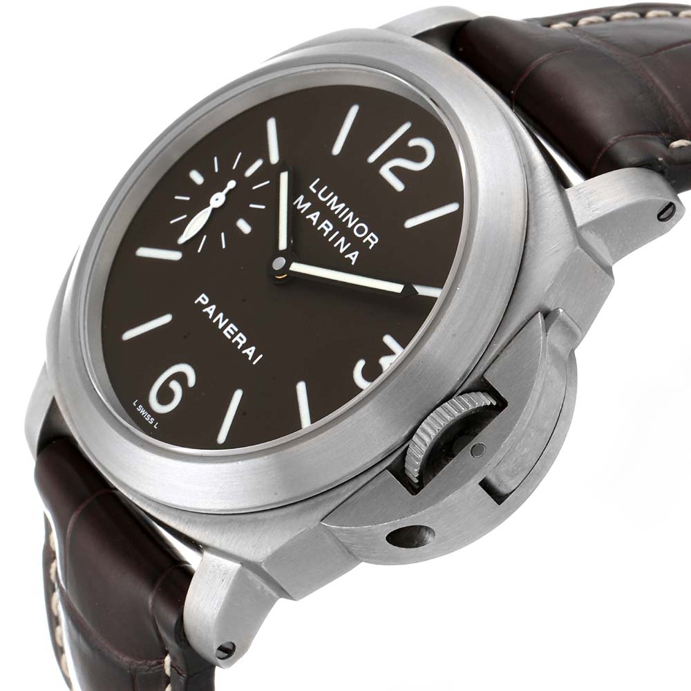 

Panerai Brown Titanium Luminor Marina PAM00118 Men's Wristwatch