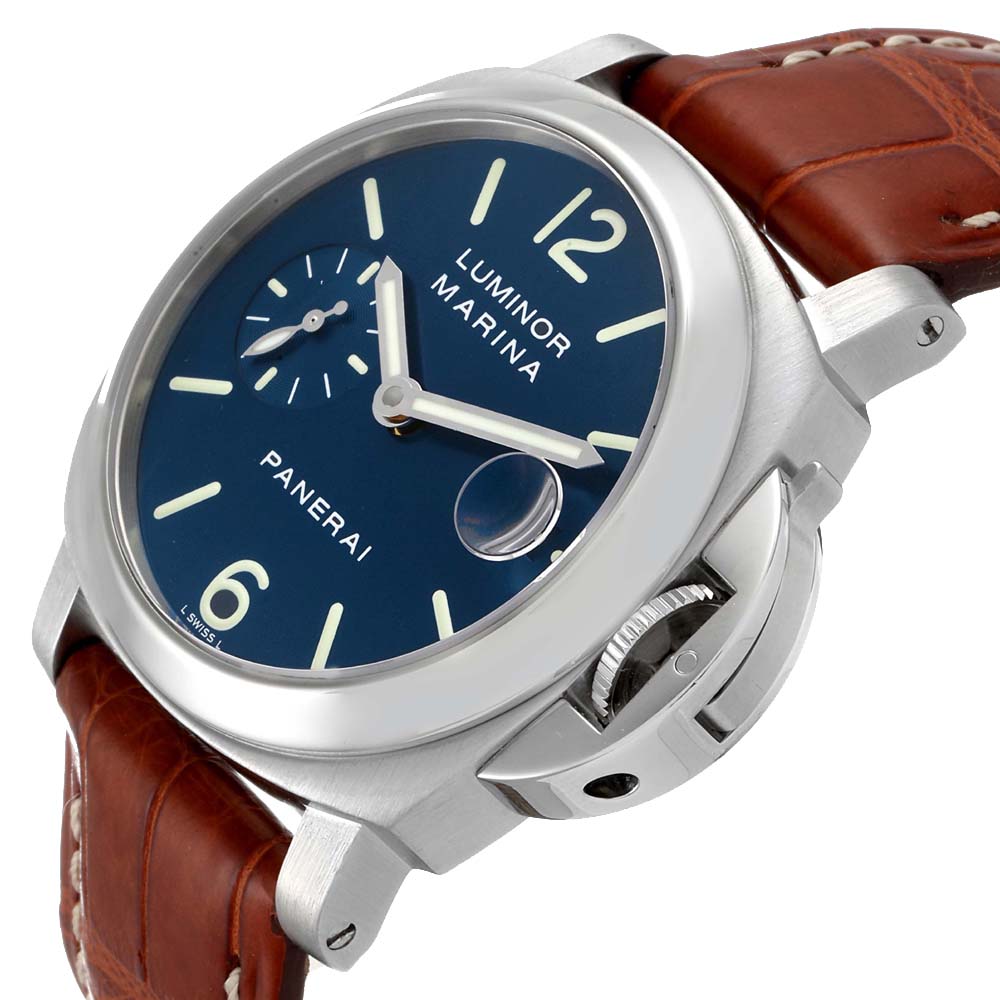 

Panerai Blue Stainless Steel Luminor Automatic PAM00119 Men's Wristwatch 40 MM