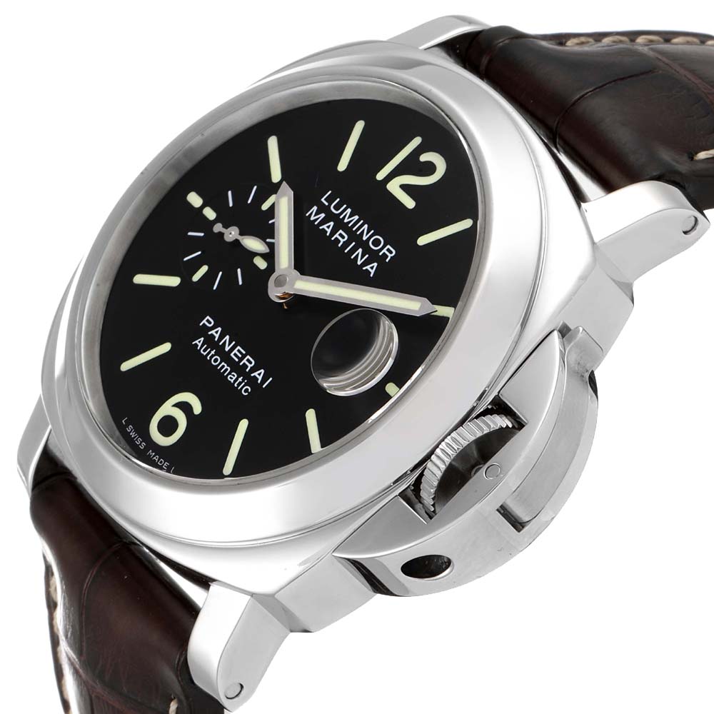 

Panerai Black Stainless Steel Luminor Marina Automatic PAM00104 Men's Wristwatch 44 MM