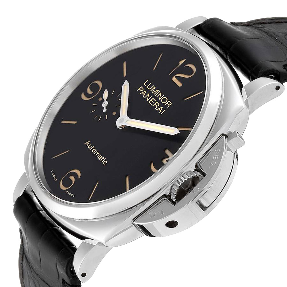 

Panerai Black Stainless Steel Luminor Due 3 Days PAM00674 Men's Wristwatch 45 MM