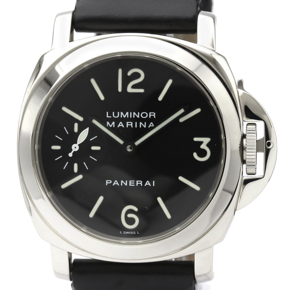 

Panerai Black Stainless Steel Luminor Marina PAM00001 Men's Wristwatch 44 MM