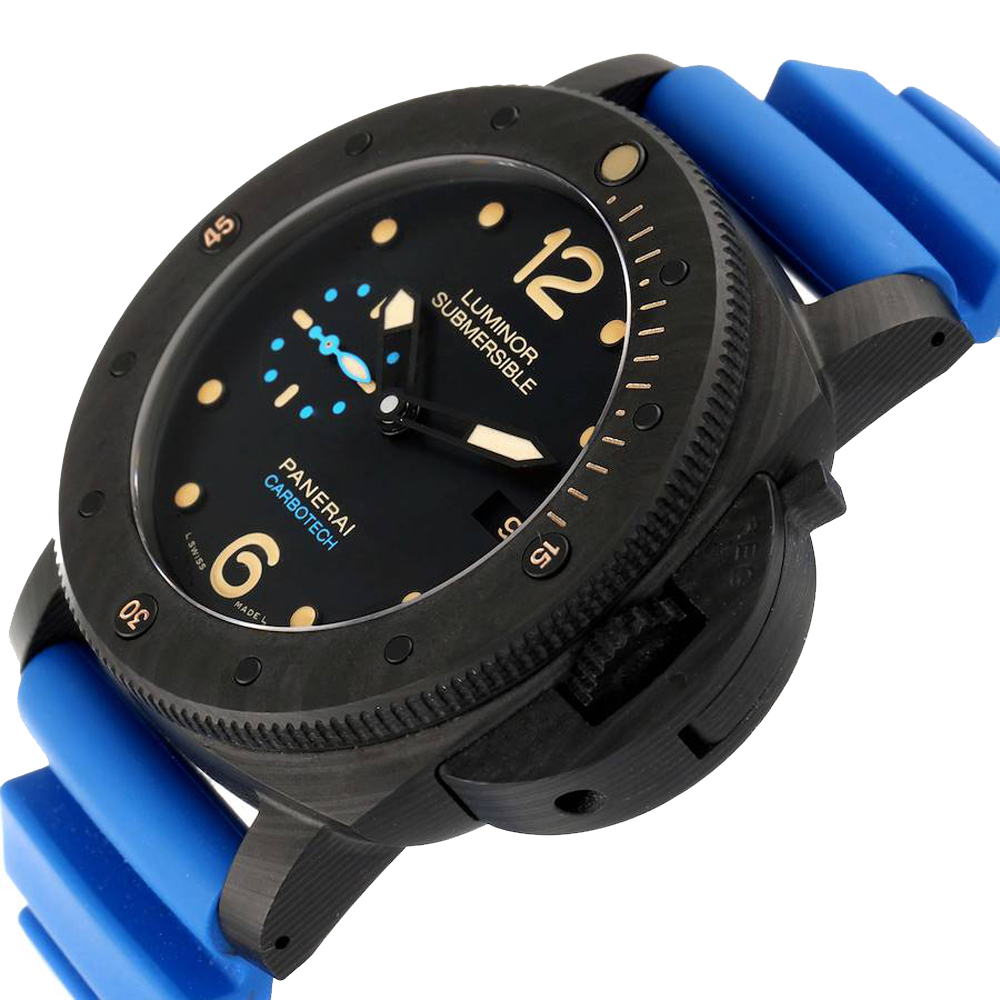 

Panerai Black Carbotech Luminor Submersible 1950 PAM00616 Men's Wristwatch 47 MM
