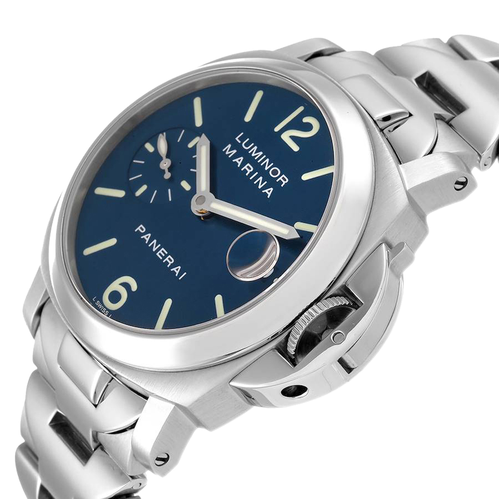 

Panerai Blue Stainless Steel Luminor Marina PAM00120 Men's Wristwatch 40 MM