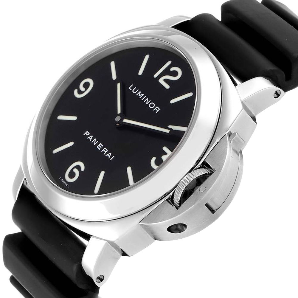 

Panerai Black Stainless Steel Luminor Base PAM00112 Men's Wristwatch 44 MM