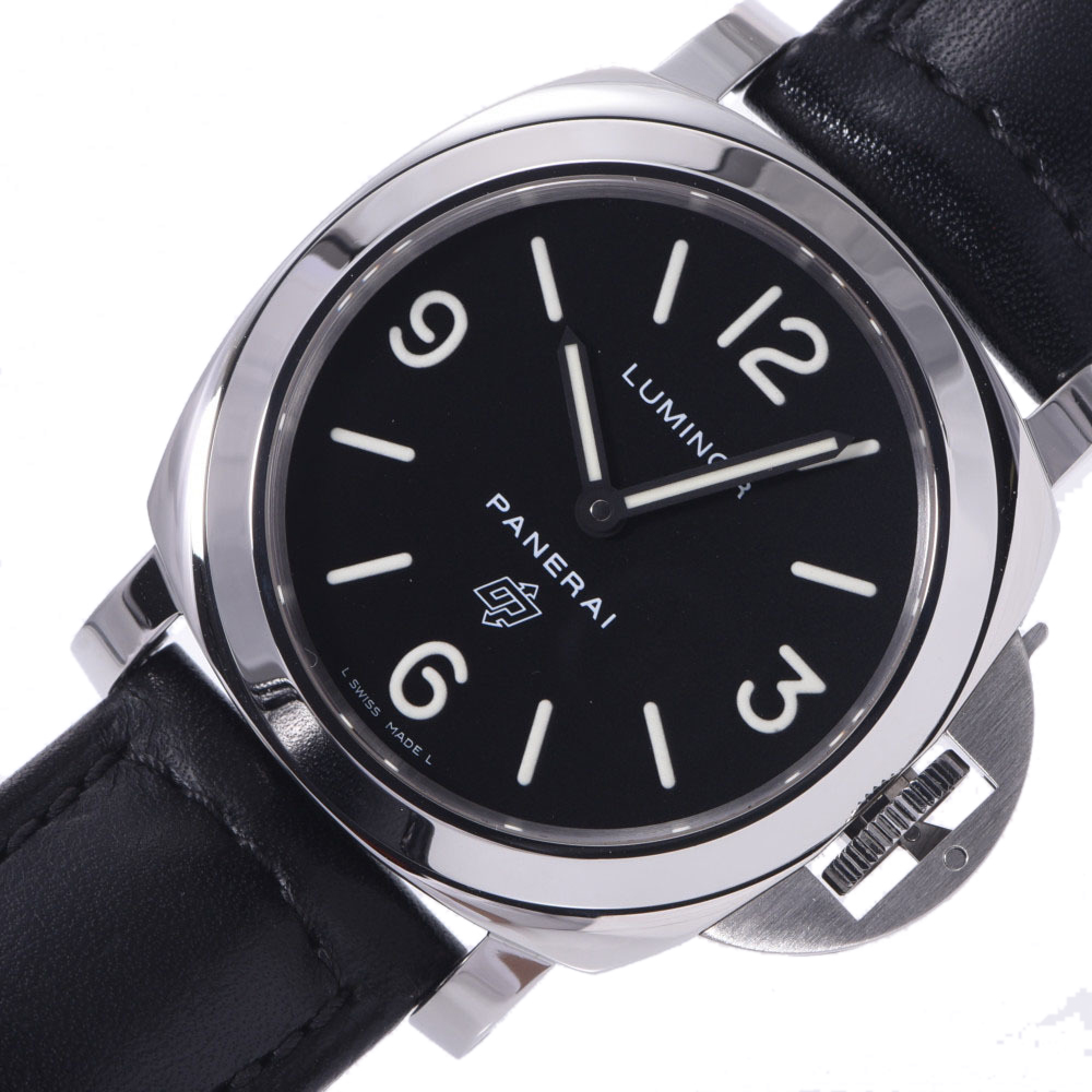 

Panerai Black Stainless Steel Luminor Base PAM00000 Automatic Men's Wristwatch 44 MM