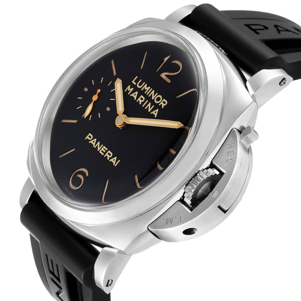 

Panerai Black Stainless Steel Luminor 1950 Acciaio 3 Days Power Reserve PAM00422 Men's Wristwatch 47 MM