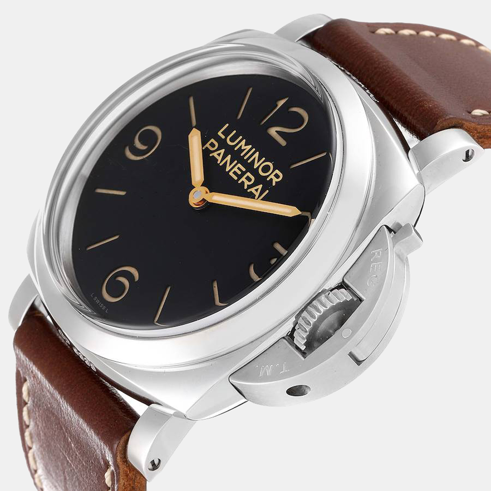 

Panerai Brown Stainless Steel Luminor PAM00372 Manual Winding Men's Wristwatch 47 mm
