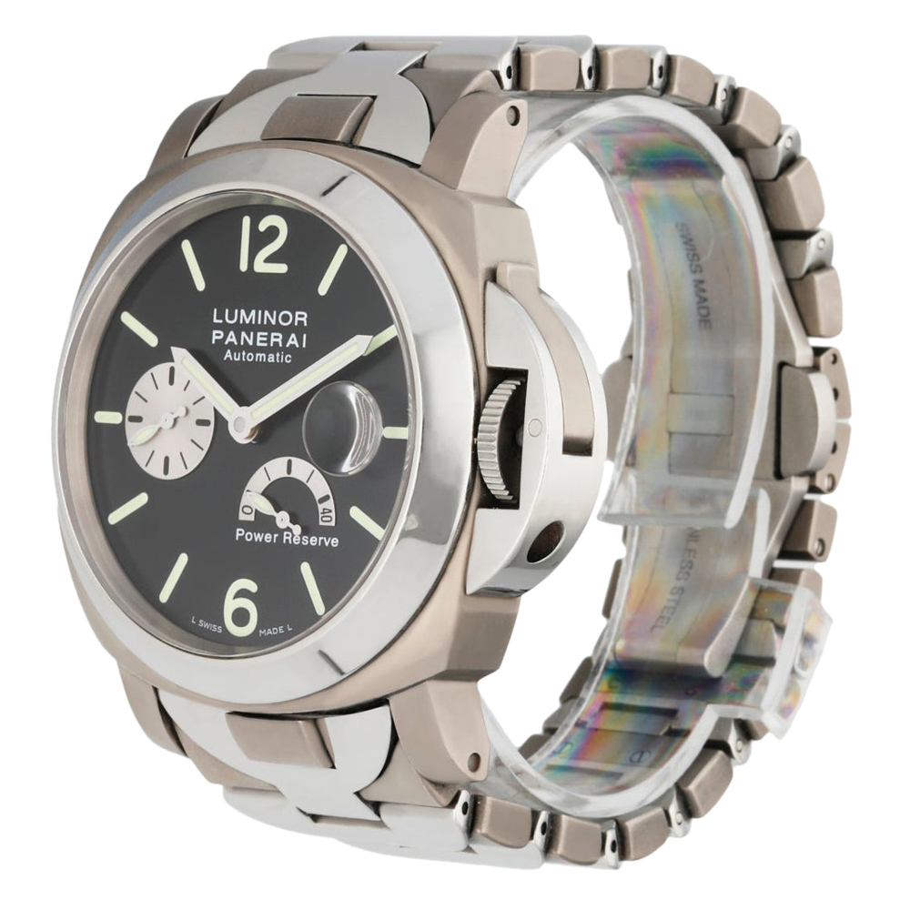 

Panerai Black Stainless Steel Luminor Power Reserve PAM00171 Men's Wristwatch 44 MM