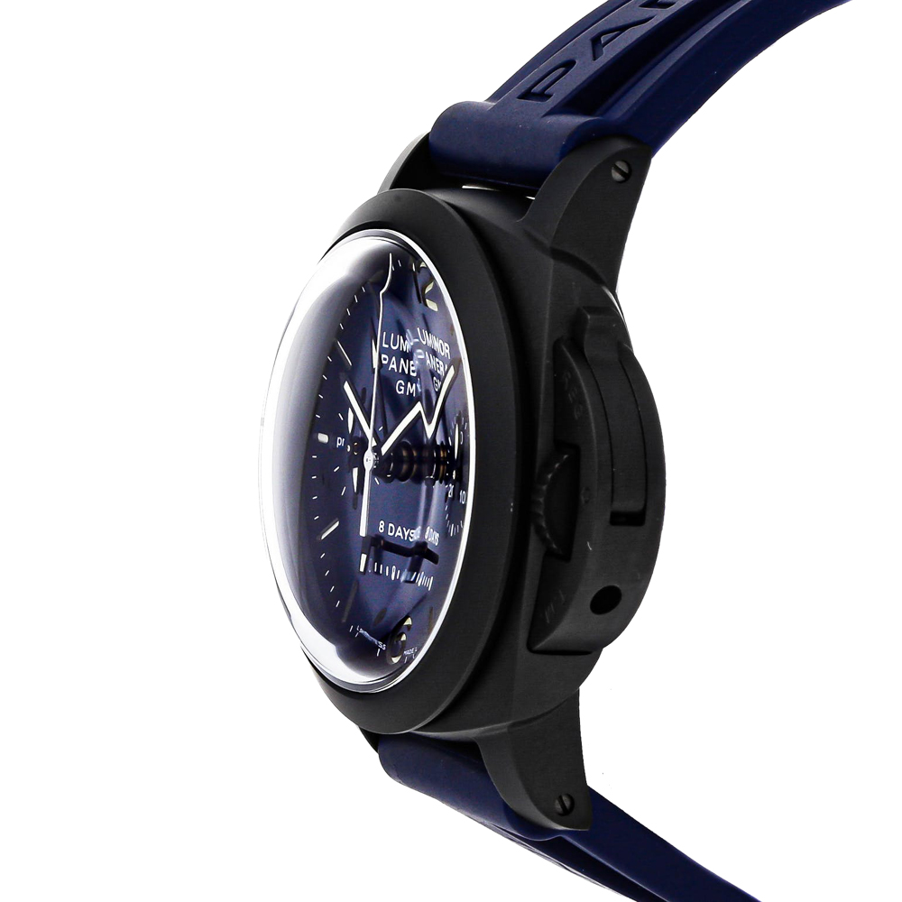 

Panerai Blue Ceramic Luminor Chrono Monopulsante 8 Giorni GMT Blu Notte PAM 1135 Men's Wristwatch 44 MM