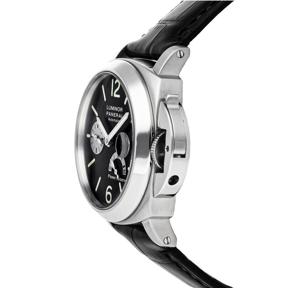 

Panerai Black Stainless Steel Luminor Power Reserve PAM 125 Men's Wristwatch 40 MM