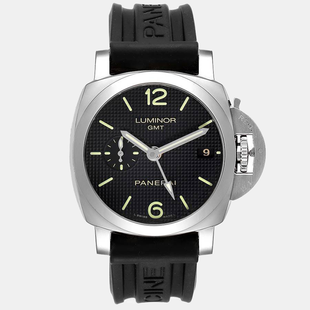 Pre-owned Panerai Black Stainless Steel Luminor Pam00535 Automatic Men's Wristwatch 42 Mm