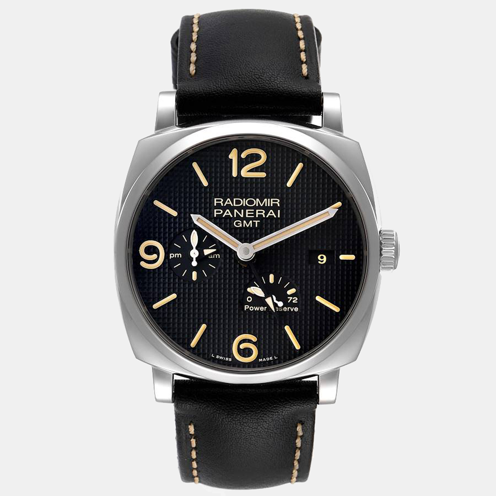 Pre-owned Panerai Black Stainless Steel Radiomir Pam00628 Automatic Men's Wristwatch 45 Mm