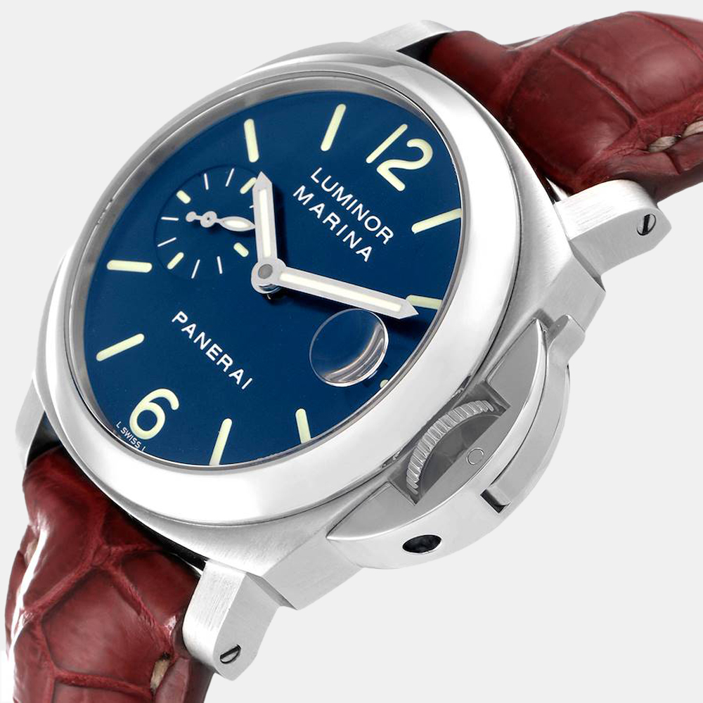 

Panerai Blue Stainless Steel Luminor Marina PAM00119 Automatic Men's Wristwatch 40 mm