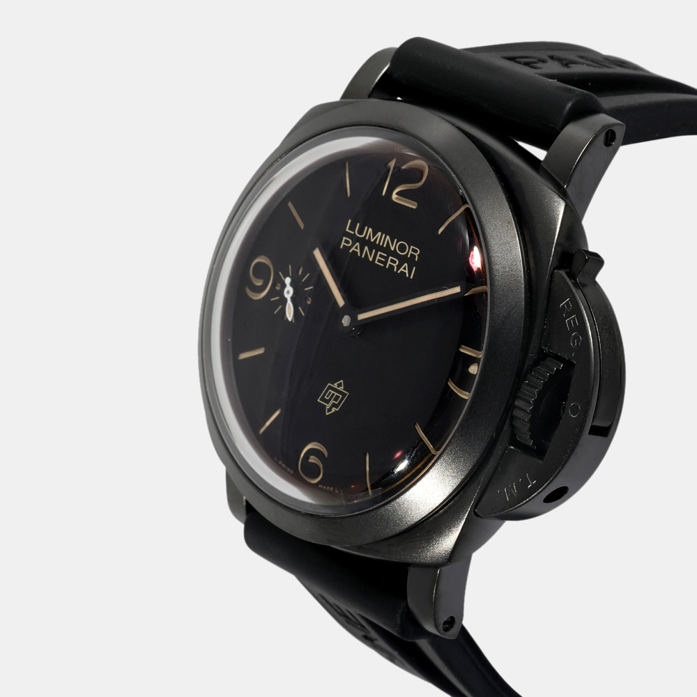 

Panerai Black Titanium Luminor PAM00617 Manual Winding Men's Wristwatch 47 mm