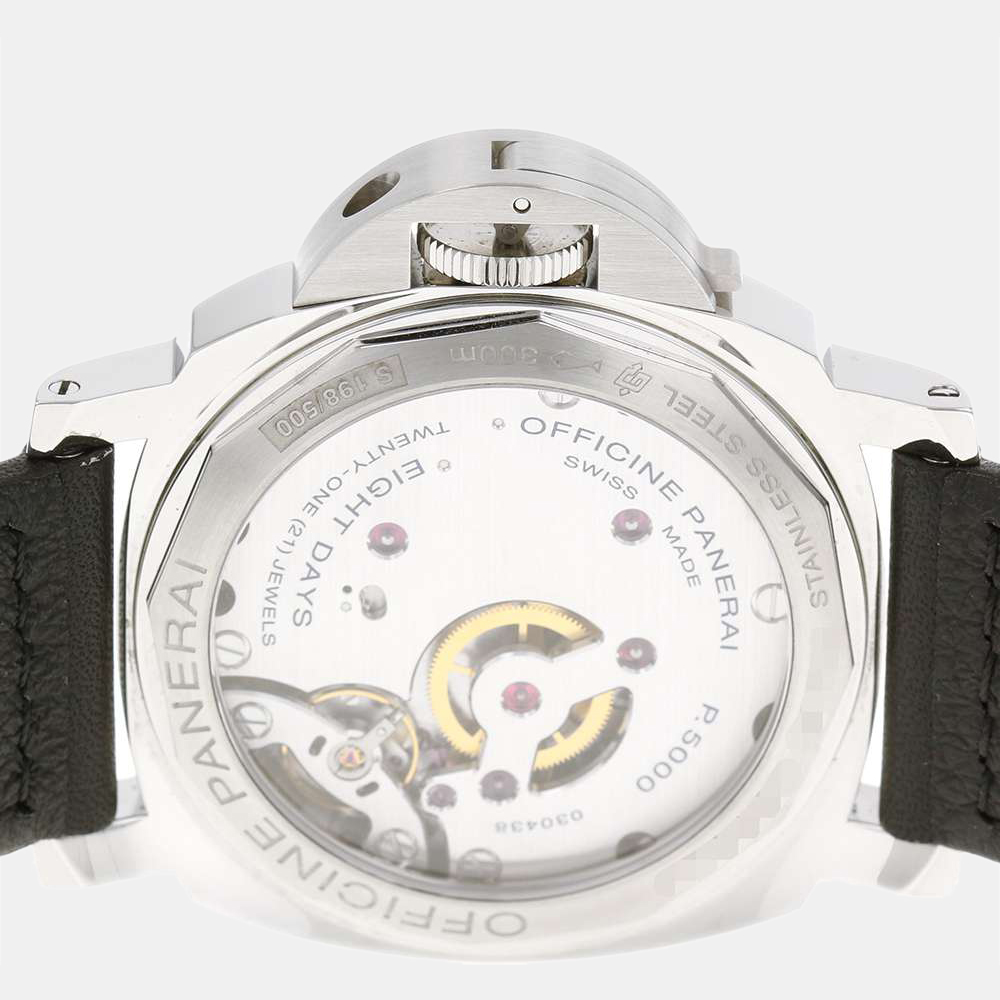 

Panerai White Stainless Steel Luminor Acciaio PAM00561 Manual Winding Men's Wristwatch 44 mm