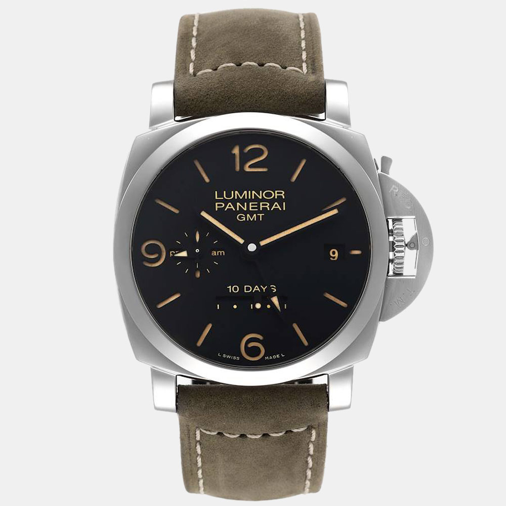Pre-owned Panerai Black Stainless Steel Luminor Pam00533 Automatic Men's Wristwatch 44 Mm