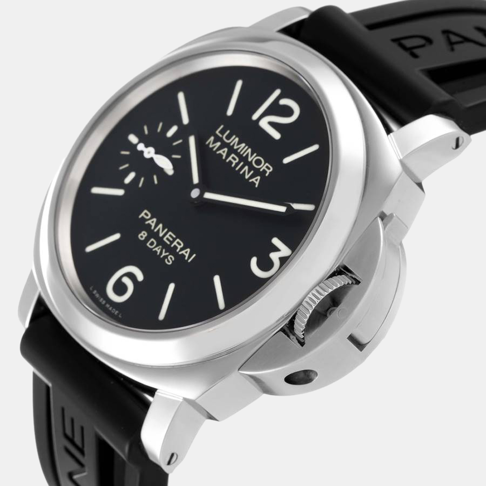 

Panerai Black Stainless Steel Luminor PAM00510 Manual Winding Men's Wristwatch 44 mm