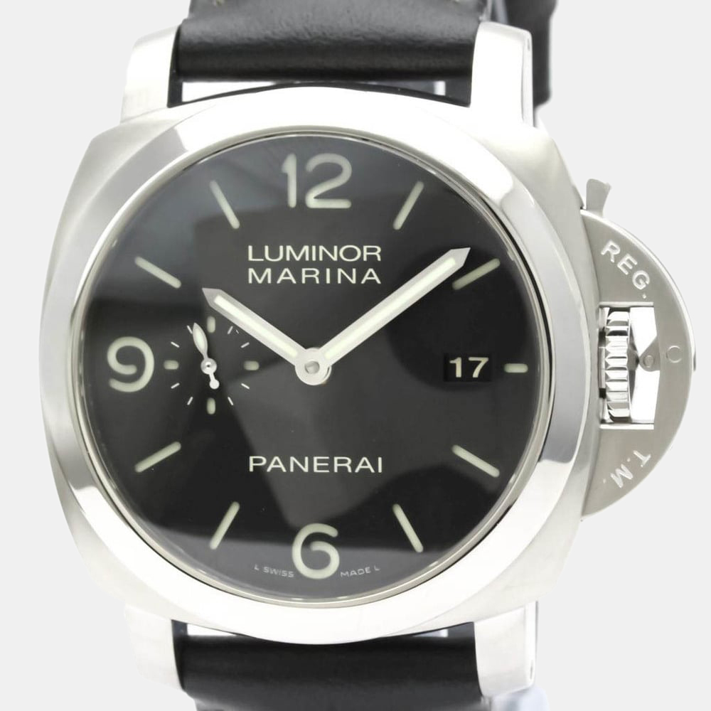 

Panerai Black Stainless Steel Luminor Marina PAM00328 Automatic Men's Wristwatch 44 mm