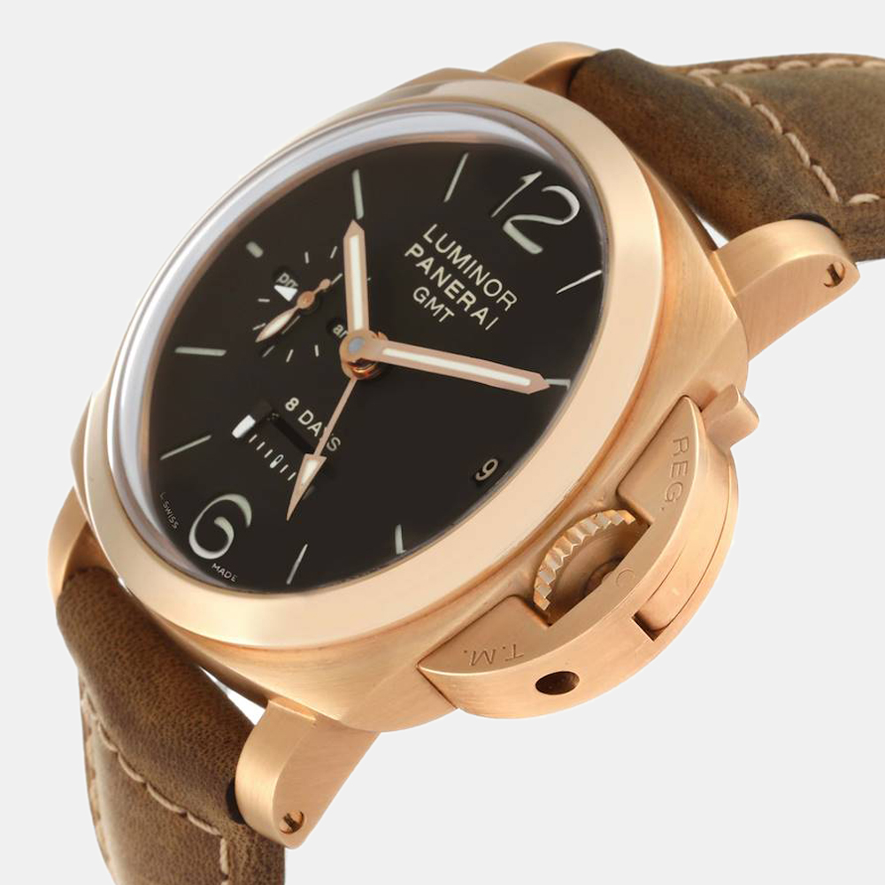 

Panerai Black 18k Rose Gold Luminor PAM00289 Manual Winding Men's Wristwatch 44 mm